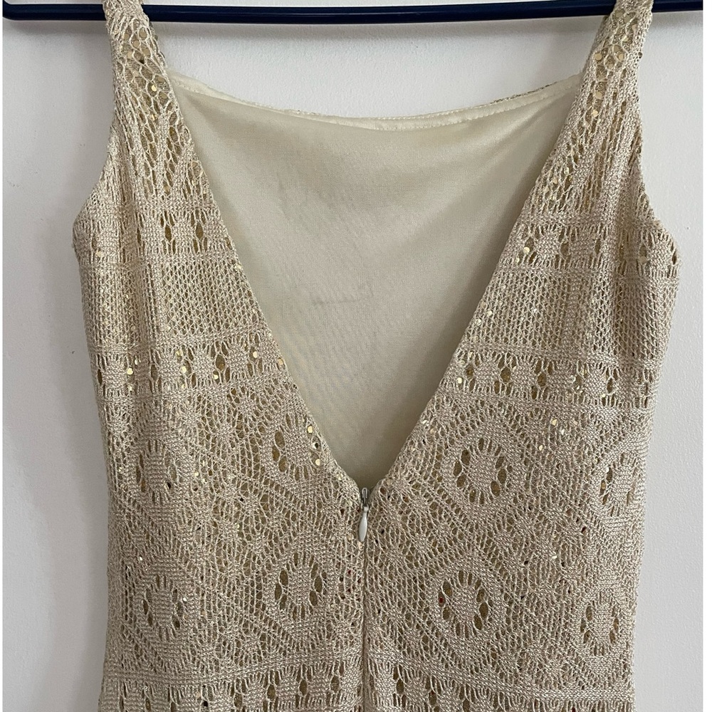 Vintage Jessica McClintock for Gunne Sax Low Back Ivory Lace Maxi Dress sz 4 - Picture 10 of 16